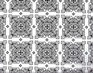Black White Julien Damask Tiles Contact Paper Shelf Drawer Liner 9ft