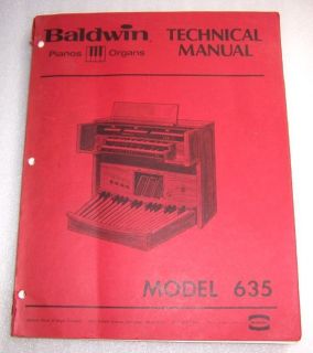 BALDWIN MODEL 635 ELECTRONIC ORGAN SERVICE MANUAL