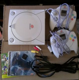 Sega Dreamcast White Console (NTSC) with controllers and cables