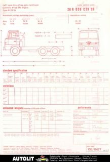1977 Foden RC29 16 Ton Construction Dump Truck Brochure