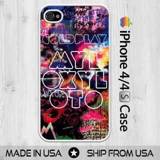   Mylo Xyloto British Rock World Tour iPhone 4 4S White Case Cover Skin