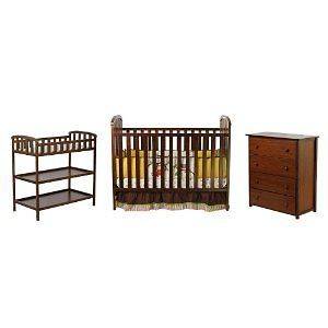 Piece Infant Nursery, Walnut Crib Furniture Changing Table Storage 