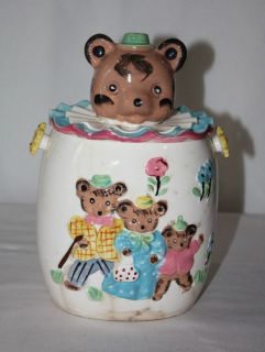   Rare Collectible Lipper and Mann Bear Family Cookie Biscuit Jar