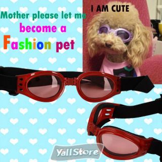 Pet Dog Cool UV Goggles Sun Glasses Fashion Grooming Red