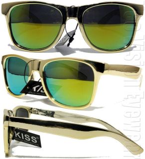 Kiss Wayfarer Sunglasses Mettalic Gold Mirror Lenses K30MIR GD