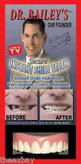 SECURE INSTANT SMILE False Fake Cosmetic Dentures Teeth