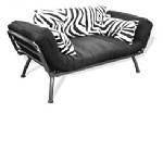 Mali  Flex, Zebra Black Convertible Futon Sofa  American Furniture 