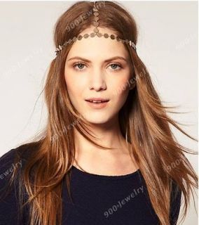 Vintage Copper Disc Athena Crown Hair Cuff Headband Headwrap Headdress 