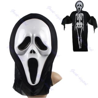 Crazy Scared Ghost Scream Face Mask For Costume Party Dress Halloween 