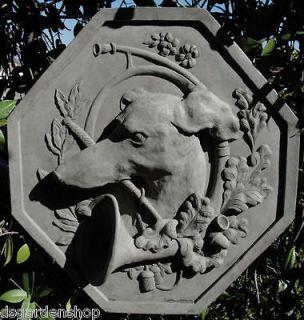   GREYHOUND TABLET Solid Stone Whippet Dog Outdoor Plaque Wall Art (aco