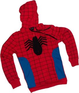 Marvel Spiderman Spidey Suit Costume Hoodie W/ Hood