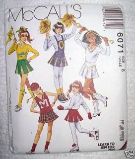 Girls CHEERLEADER OUTFIT Sewing Costume Pattern Sz 8