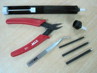   Sucker+Spare Tip / Cutter / Tweezer / 3 Solder Iron Tips Tools