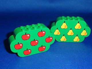 LEGO QTY 2 GREEN PLANTS DECORATED BRICKS LARGE PARTS TREES BUSHES 