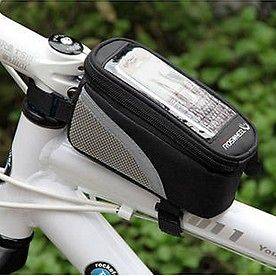   Cycling Bike Bicycle Frame Pannier Front Tube Bag For Cell Phone Black