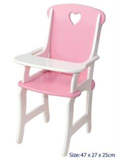 WOW WOODEN BABY DOLL HIGH CHAIR Kids Pretend Play Toy