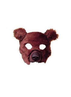 Adult Plush Furry Bear Halloween Costume Half Face Mask