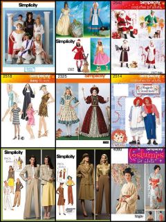 simplicity costume sewing patterns all small size selection