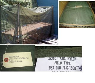 US MILITARY INSECT BAR MOSQUITO NETTING OVER COT NEW