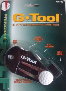 Tool 5 in 1 Combination Golf Tool   Score Counter, Brush, Ball 