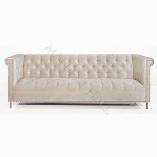 Tufted Pearl Velvet Chesterfield Sofa Custom Options Available