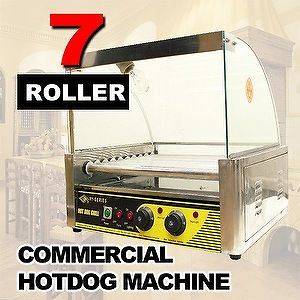 Commercial HotDog 7 Roller Grill Hot Dog Cooker Machine