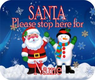Personalised Santa Please Stop Here Xmas Window Sign Kids Novelty 