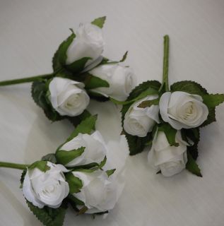 3X WEDDING FLOWER BRIDAL FLOWERS SILK WHITE ROSES PIN CORSAGE BULK