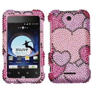 Cricket Wireless ZTE SCORE X500 Hard Case Face Cover BLING CLOUDY 
