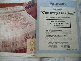 Vintage Double Bed Quilt Stamped to Embroider Paragon   Country Garden
