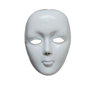   White Face Halloween Masquerade DIY Mime Mask Ball Party Costume Masks
