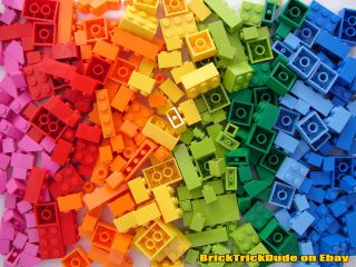 300 PC CUSTOM RAINBOW MIX OF LEGO® PINK ORANGE LIME GREEN BLUE RED 
