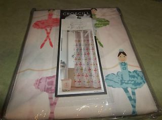 Croscill TuTu Fabric Shower Curtain Ballet Dance Girls Bath