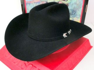Stetson Cowboy Hat 4X Buffalo Fur Felt Black Apache