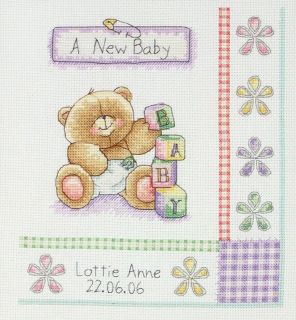   Friends Birth Record Counted Cross Stitch Kit 7 3/4X7 14 Count