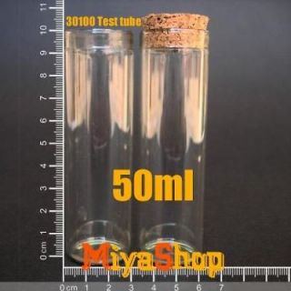 500pcs Glass Bottle Vial Cork 50ml Test tube 30100