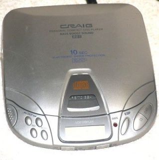Silver Craig 10 sec Portable CD Player+ Car Kit, AC/ Cassette adapter 