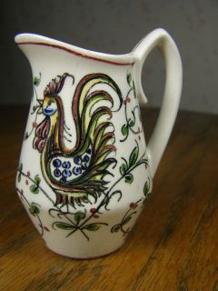 Mini Creamer / Pitcher Anfora Agueda Portugal with Rooster   Hand 