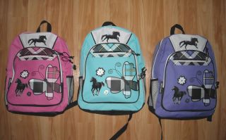 Girls HORSE Backpack~Black HORSES~Butterf​ly too~NWT~U Chose Color 