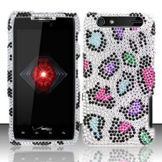 Motorola Droid Razr XT912 Verizon Hard Case Slvr Cover Colorful 