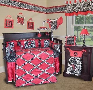 Baby Boutique   Hot Pink Zebra 14 pcs Crib Nursery bedding Include 