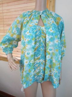 VTG 40S 50S SMOCKED COTTON SWIMSUIT & COVERUP SET