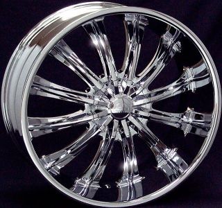 26 inch 26x10 B15 chrome wheels rims 5x115 +13