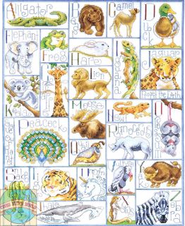 Cross Stitch Kit ~ Design Works Adorable Animals ABC Alphabet Sampler 