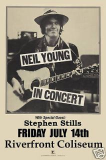 Neil Young at Riverfront Coliseum Concert Poster 1978