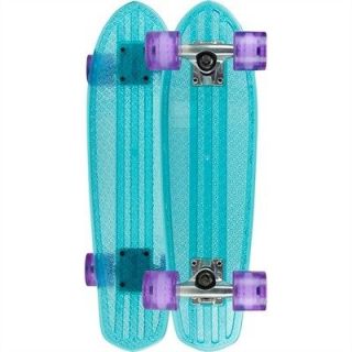 Globe Bantam Cruiser Long Board Skate Board Clear/Light Blue/Raw/Purpl 