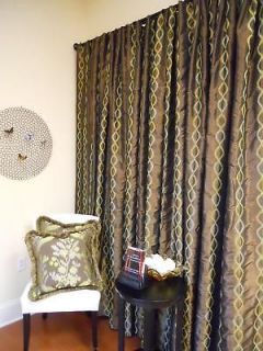 New Drapes embroidered faux silk Curtains Window Drapery custom made 