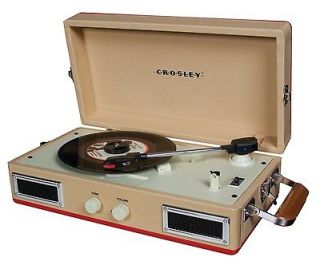 Crosley Mini Portable Turntable   RED + TAN (CR40 RE) record player 