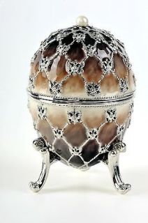   Egg with a Quartz Watch Trinket Box by Keren Kopal   Swarovski Crystal