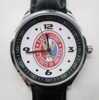 Eagle Scout American boys Scout Leather Strap Watch NEW